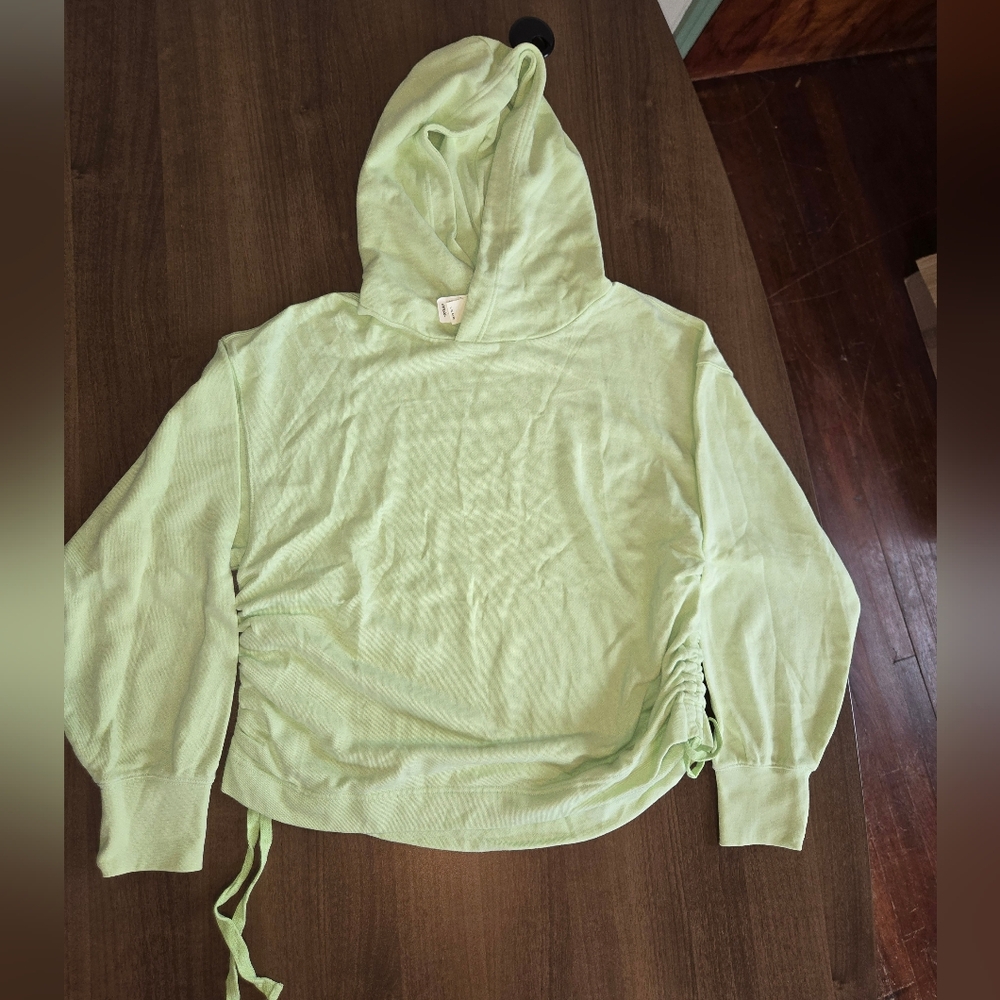 Aerie Ruched Tie Hoodie Sweatshirt - XL - Lime Green - NWT